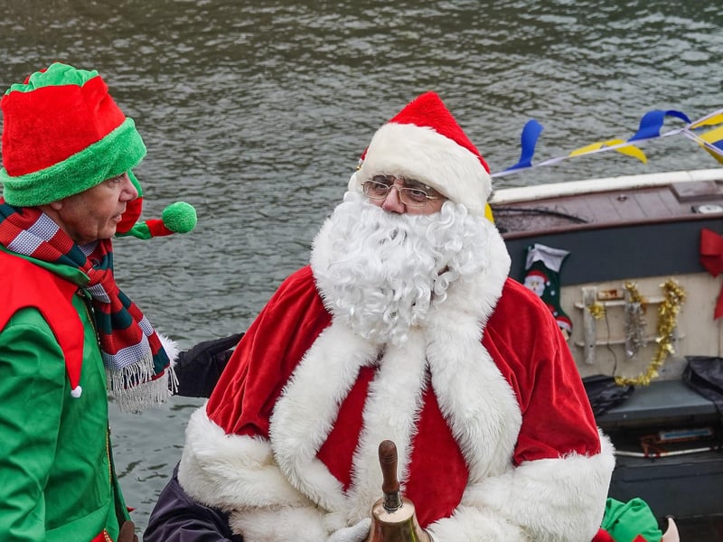 Santa arriving by boat in Scarborough is a big tradition.