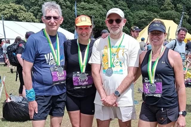 From left, Scarborough Athletic Club's David Field, Giulia Wilkins, Dale Hepples and Fay Hethershaw took part in the Round Sheffield Run.