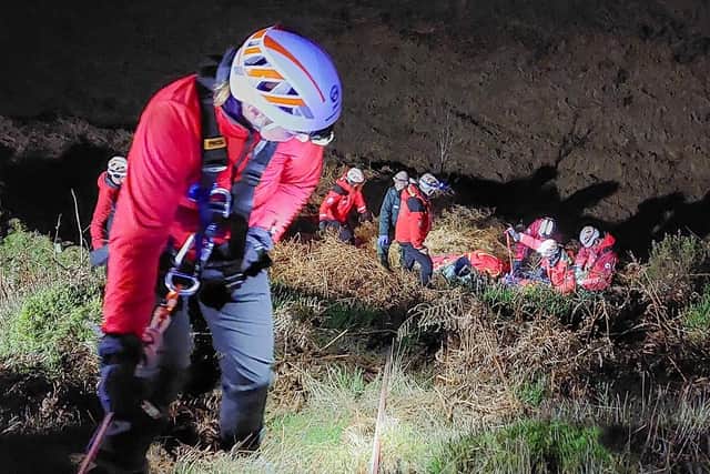 Cleveland Mountain Rescue Team have rescued a man after he fell down an embankment in Danby near Whitby