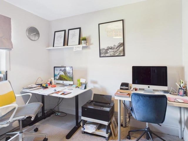 One bedroom is used currently as a home office.