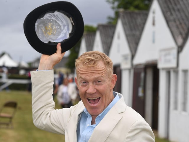 Countryfile presenter Adam Henson enjoying the second day of the show with his bowler hat