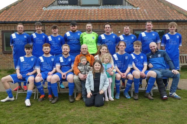 Heslerton Development Academy team with their kit sponsors The Whale Way Ltd. Photo by Cherie Allardice