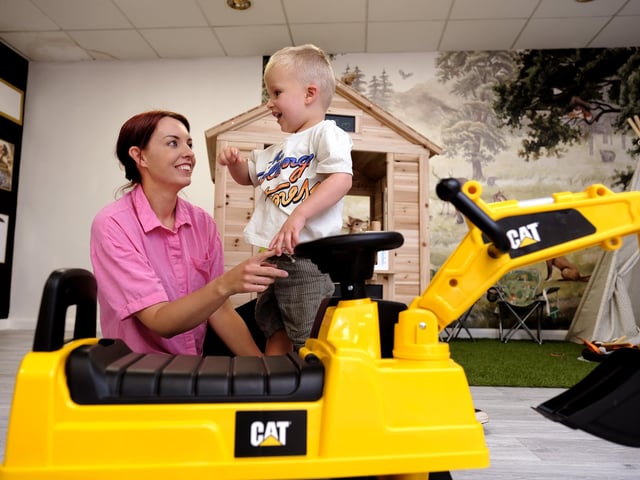 Having fun on the building site!
