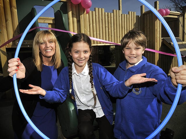 Stakesby Primary school holds an open day. Pictured is deputy head Helen Tillson with pupils Amber Clews and Havey Coullie.
