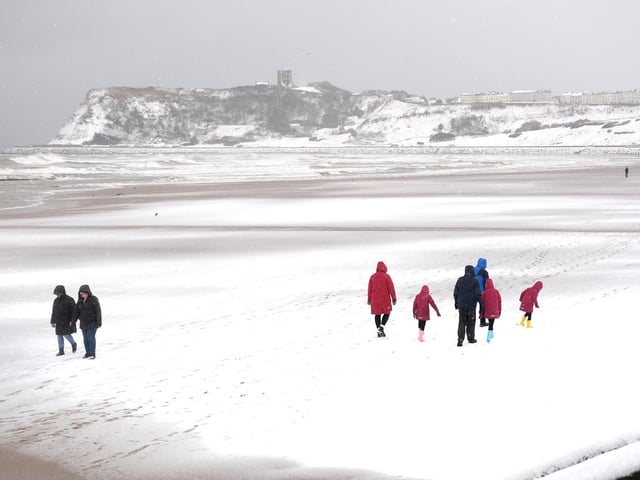 Walking on North Bay beach. photo: Richard Ponter