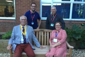 Rotary Club of Whitby and District present a new bench to WHISH.