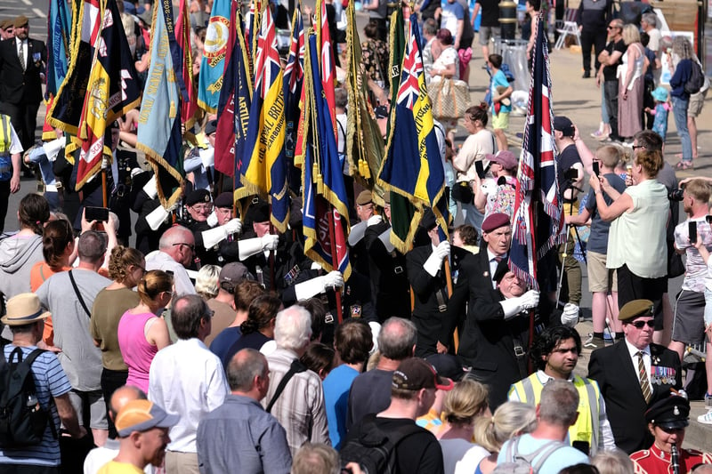 Standard bearers marching