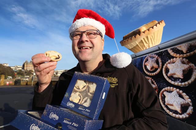 The launch of Cooplands Christmagic campaign, in Scarborough, North Yorkshire, which includes giving out mince pies. Picture: Lorne Campbell / Guzelian