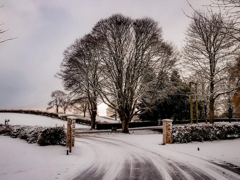St Helen's in the Park Caravan and Camping looking like a winter wonderland