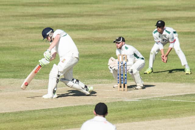 Tom Norman in batting action for Flixton.SL-152386c.