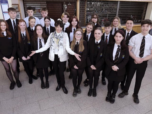 Eskdale Festival takes place at Whitby Pavilion from March 5 to 12.
Caedmon College pupils are pictured with organiser Ros Barningham.
picture: Richard Ponter