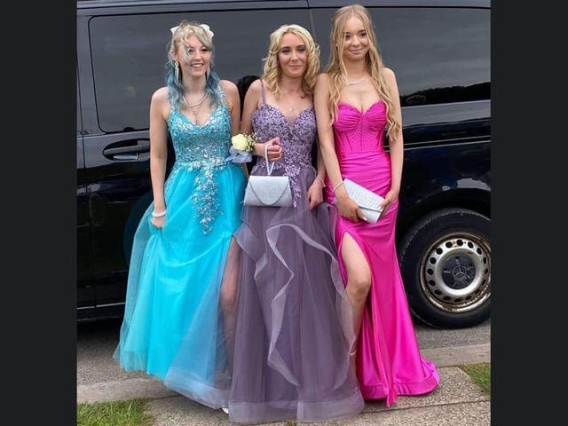 Three beautiful girls in colourful dresses!