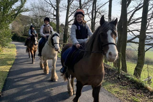 Fyling Hall students out for a ride on a sunny winter's day.