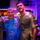 Harry Green shows off the very popular new Boro away shirt.