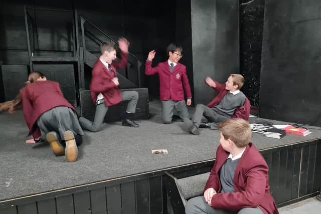 Year 7 enjoying their practical drama lessons.