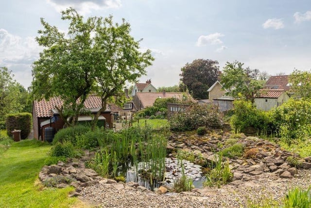 Looking down from the gardens towards Chestnut Cottage.