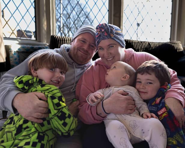 35-year-old Hayley Cragg was diagnosed with breast cancer in 2021 while pregnant with her third son.