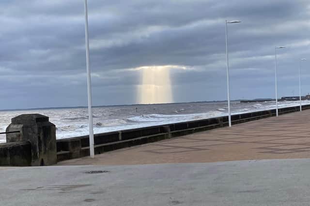 This unusual photo was taken by Gillian Knight while her and Keith Sheffield were walking along North Promenade in Bridlington.