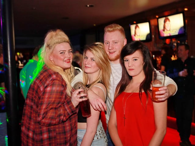 Eloise, Kate, Sam and Katy having a great night in Blue Lounge.