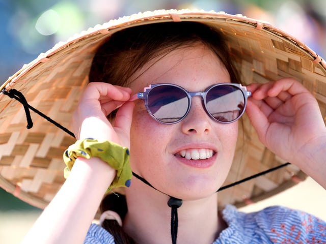 Emily enjoys the day in the sunshine