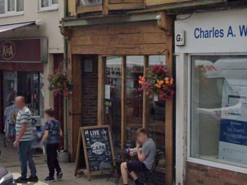The Bar With No Name is located on Prospect Street. One Google Review said "First visit this lunchtime. Lovely place. Cosy relaxed atmosphere, tasty food, excellent coffee, friendly staff and dog friendly. What more could you want? Will definitely be back!"