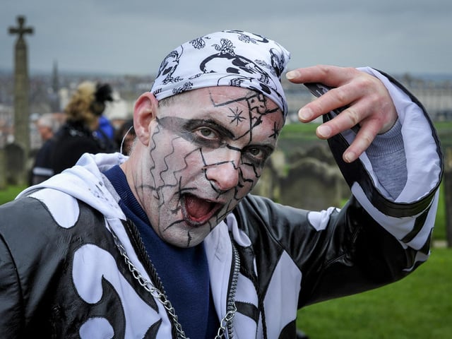 Paul Lidgard, from Leeds, in his eye-catching outfit. Photo by Andrew Higgins.