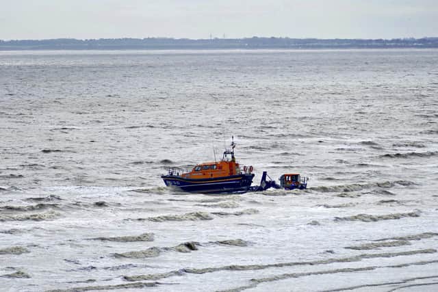 A lifeboat launch at Bridlington, by Aled Jones.