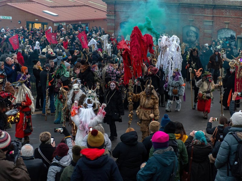The Krampus Run parade wends its way up Whitby's Khyber Pass.