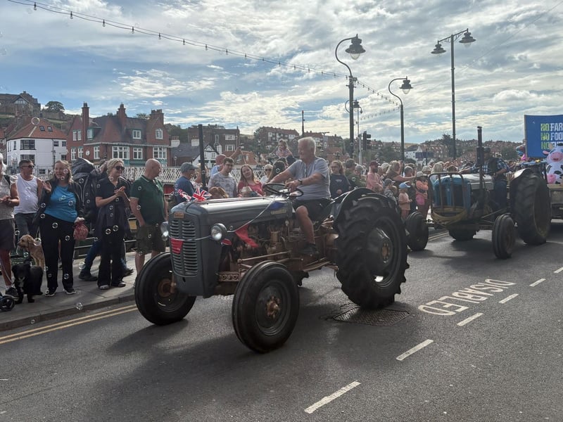 Tractor pulling one of the floats. photo: Lucy Roue