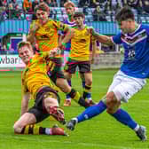 Harrison Beeden goes close to scoring for the Blues against Prescot Cables in the FA Cup win.