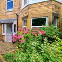 One of two private entrances to the charming garden apartment in Scarborough.