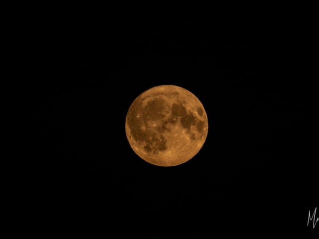 This striking strawberry moon was spotted by Marcee Tenorio.