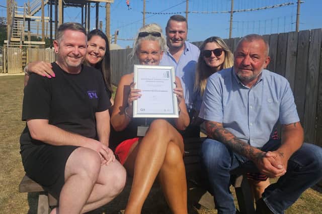 East Riding of Yorkshire Council’s destinations team with its certificate.