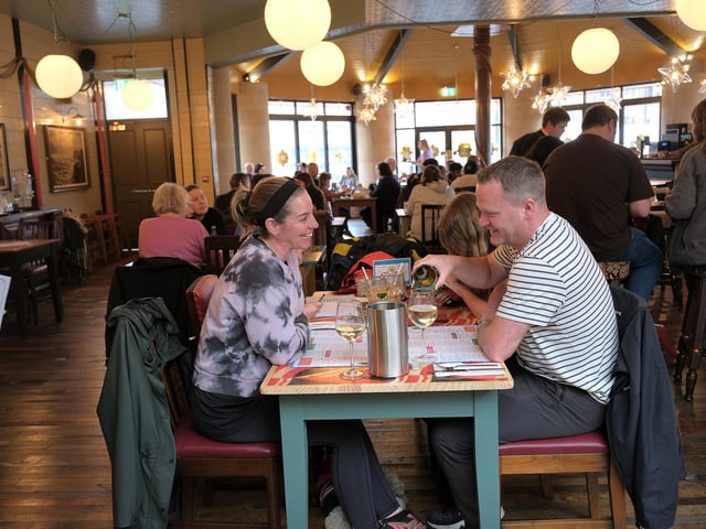 Diners and drinkers enjoying the afternoon.picture: Richard Ponter