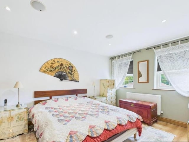 One of the four bedrooms within the house.