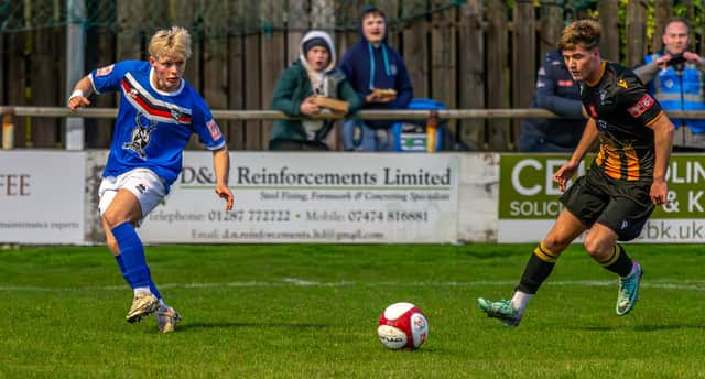 Young winger Max Howells opened the scoring for Whitby Town in their 3-1 home success against Morpeth Town. PJOTOS BY BRIAN MURFIELD