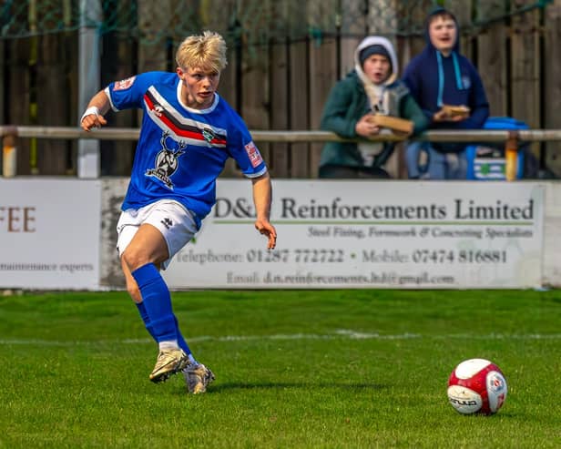 Young winger Max Howells opened the scoring for Whitby Town in their 3-1 home success against Morpeth Town. PJOTOS BY BRIAN MURFIELD
