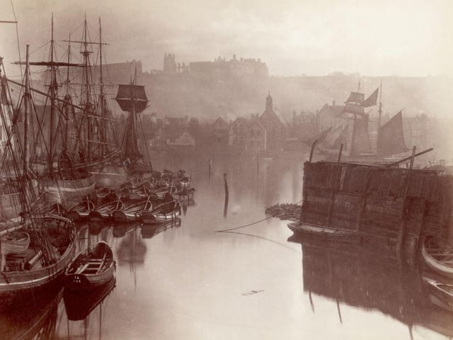 A view of the upper harbour in Whitby, circa 1880.
(Photo by Frank Meadow Sutcliffe/Hulton Archive/Getty Images)