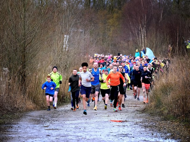 The start of the North Yorkshire Water Park Parkrun on its first anniversary
