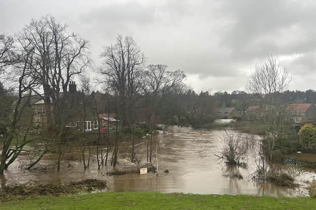 Flooding at Lealholm during Storm Darragh. picture: North Yorkshire Weather Updates Facebook page