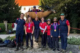 Scarborough's Sarah Monteith, second from left, won a silver medal at the World 3D Championships in Mokrice, Slovenia earlier this month.