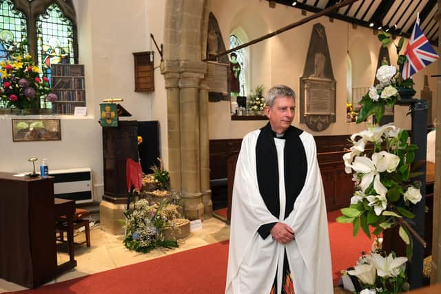 Rev Tony Hand enjoys the festival displays. Photos courtesy of Richard Ponter