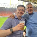 Devon Howard and dad Kevin Howard at the England v Netherlands Euro 2024 semi-final in Dortmund.