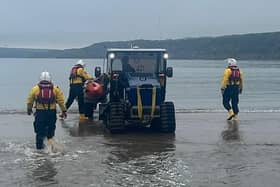 Scarborough lifeboat crew out at sea.