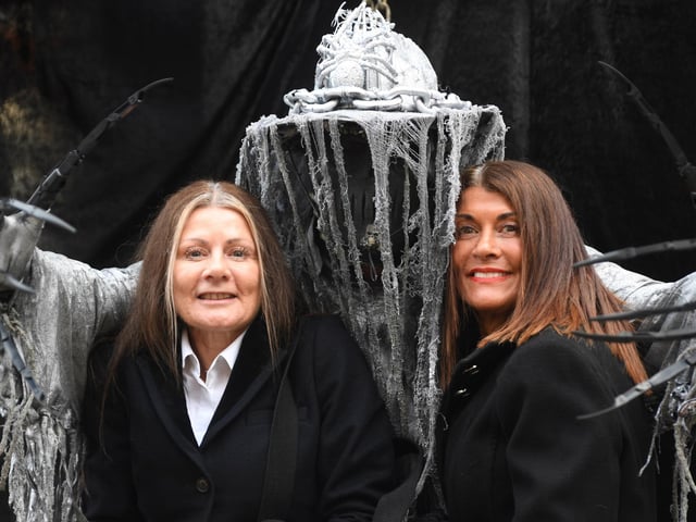 Denise Higgins and Lisa McAllister dare not turn around.