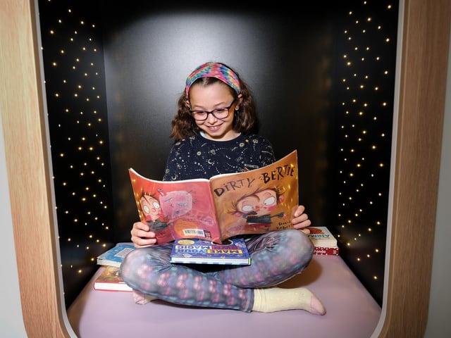 Enjoying the new reading spaces.