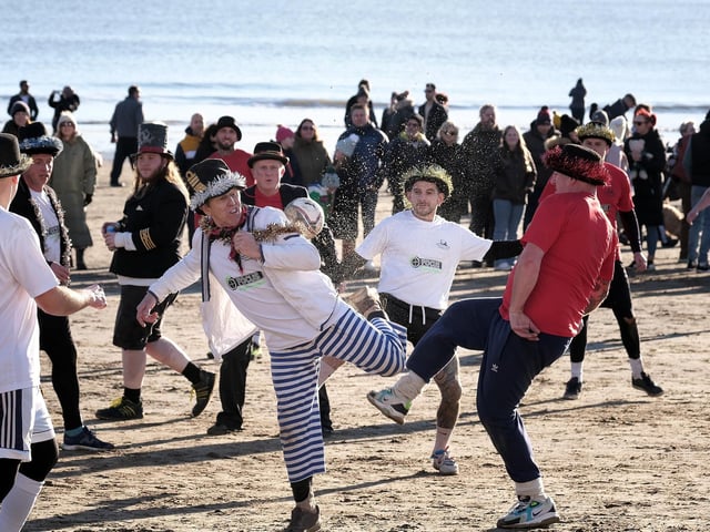 The Boxing Day Fisherman vs Firemen Football Match & Raft Race will take place in Scarborough on December 26. These traditional annual sporting events are both in aid of the Fisherman and Firemen Charity fund. Each year crowds gather on Scarborough’s South Bay beach to witness the Fishermen versus the Firemen football match followed by the hilarious fancy dress ‘crazy’ raft race from the harbour quayside. FOOTBALL MATCH - Teams meet next to the Lloyds TSB on Newborough from 10am with tunes from The Comic Band, then walk down to south bay beach for kick off by The Mayor at 10.30am. RAFT RACE - Follows football match at 12.30pm.