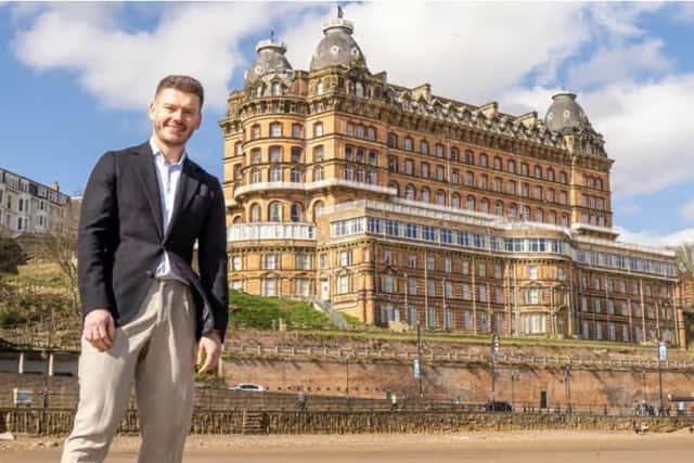 Coun Keane Duncan Outside The Grand Hotel In Scarborough.