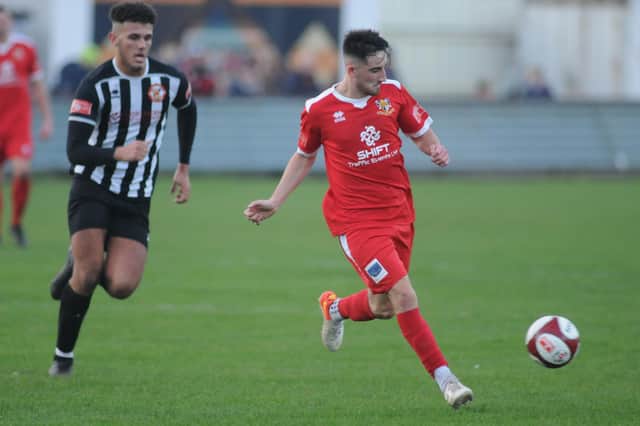 Ali Aydemir in action for Bridlington Town at home to North Shields