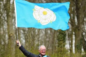 Man waves the Yorkshire flag. (Pic credit: Bryn Lennon / Getty Images)